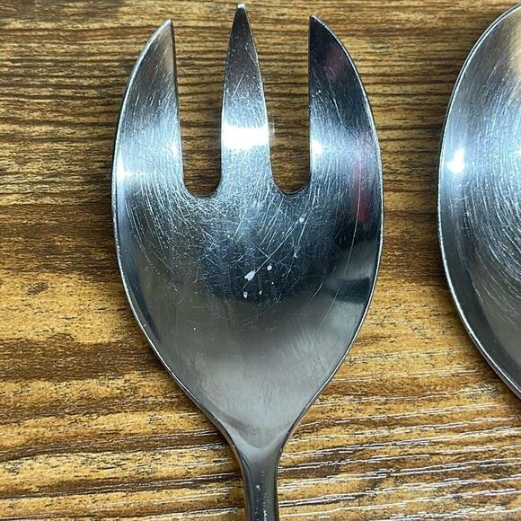 Dansk Anvil Korea set of 2 Serving Spoon and Fork Stainless Steel Flatware - Picture 2 of 7